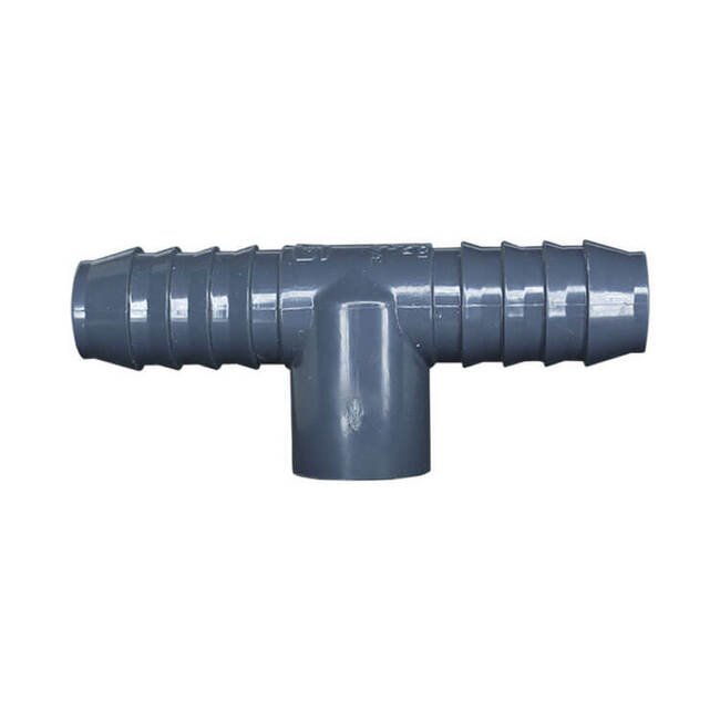 PVC Threaded Tee Adapter Fitting - 1/2" FNPT x 1-1/4" Barb - Image 1