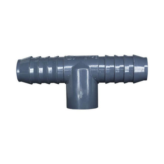 PVC Threaded Tee Adapter Fitting - 1/2" FNPT x 1-1/4" Barb - Image 1