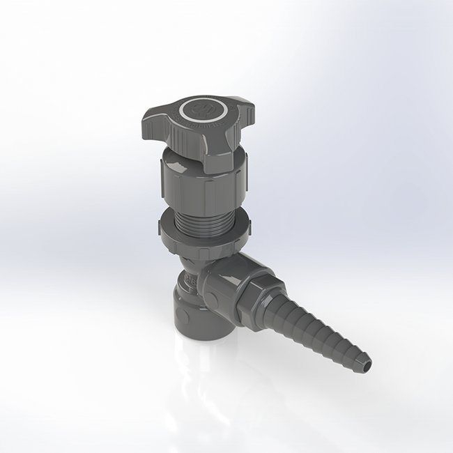 PVC Angle Pattern Needle Valve with PTFE Seal - Image 1