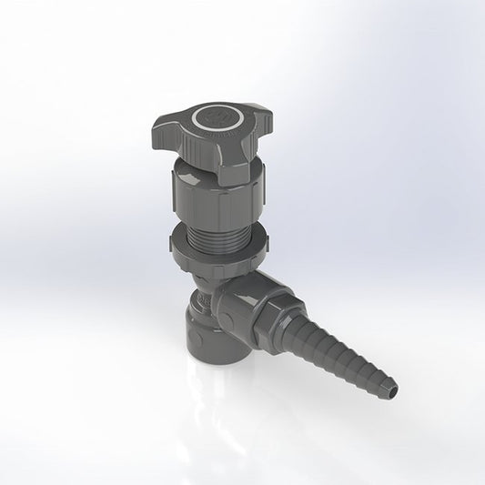 PVC Angle Pattern Needle Valve with PTFE Seal - Image 1