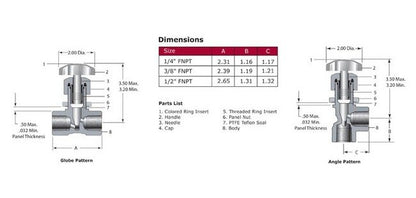 Throttle Master L Series CPVC Globe Needle Valve 3/8" Female NPT - Image 3