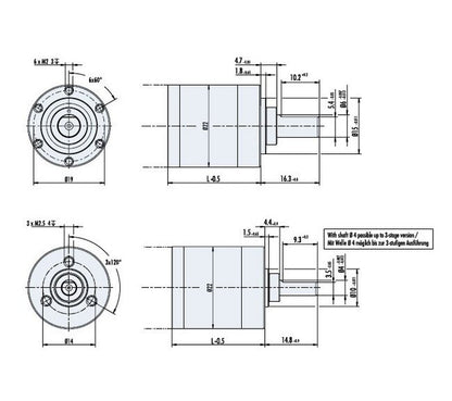 High Torque Planetary Gearbox PLG Series 5.40 Reduction Ratio - Image 2