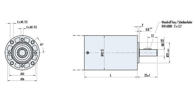 Dunkermotoren PLG Series 6.25:1 Reduction Ratio Gearbox - Image 2