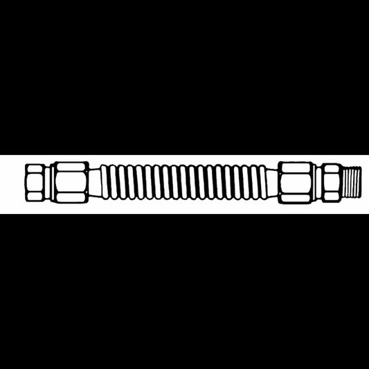 Stainless Steel Gas Appliance Connector - 1/4" ID Female Pipe to Male Pipe - Image 1