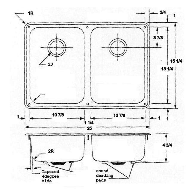 Commercial Grade Double Stainless Steel Self Rim Sink - Image 2