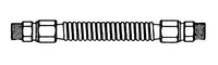 Stainless Steel 1/2" Gas Appliance Connector, Male Pipe to Male Pipe, 72"