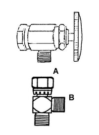 1/2" Tube Supply Stop Extender - Tee Outlet Connector