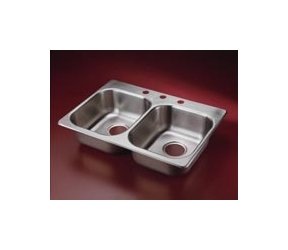 Commercial Grade Double Stainless Steel Self Rim Sink - Image 1