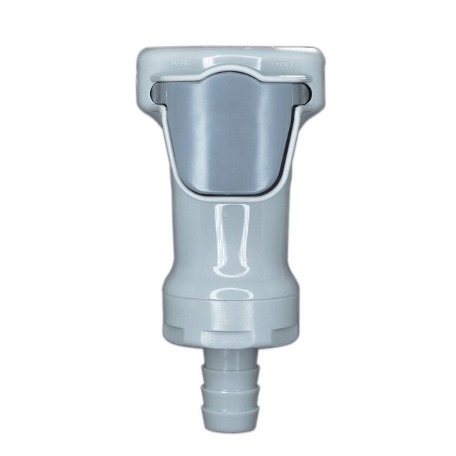 Gamma Sterilizable Polypropylene Quick Coupling - 3/8" ID Valved Medical-Grade 50PPV SE2 Series - Image 1