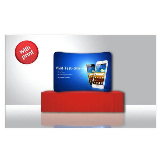 6ft Table Top Curve Tube Display with Custom Fabric Print - Image 1
