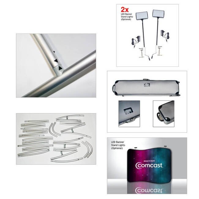 10ft S-Shaped Curve Tube Display with Double-Sided Fabric Print - Image 2