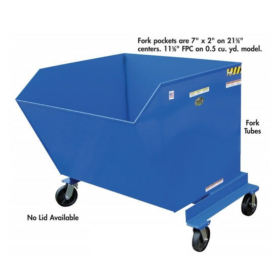 Heavy-Duty Portable Steel Hopper - 58-13/16"W x 53-5/8"L - Image 1