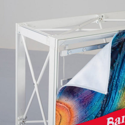 5ft Illuminated Pop Up Display with Fabric Print - Portable Wall Display - Image 2