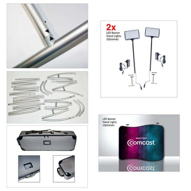 Megastore 10ft S Shaped Curve Tube Display with Custom Fabric Print - Image 2