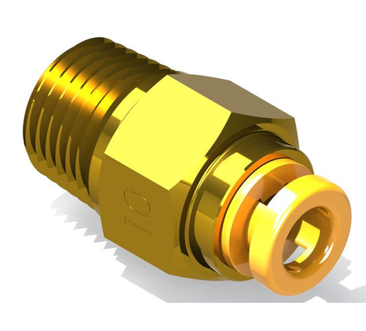 Precision Metal Orifices - Push-On Tube Adapters, 1/8" NPT x Tube - Image 1