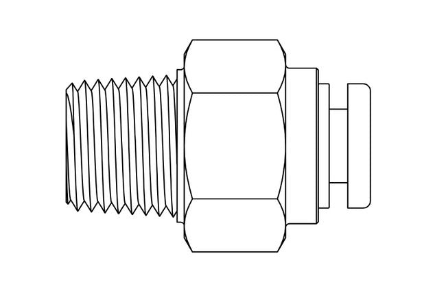 Precision Metal Orifices Push-On Tube Adapter 1/8" NPT x Tube - Image 2