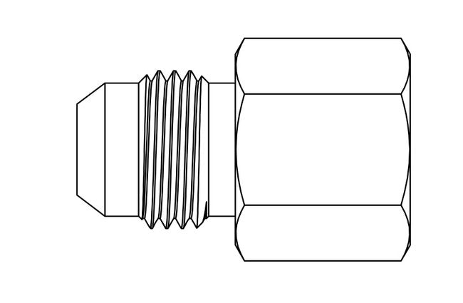 SAE 37 Degree Flare Adapter CFJ6 - Precision Metal Orifice - Image 2