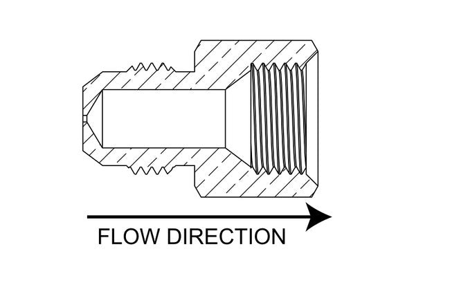 SAE 37 Degree Flare Adapter CFJ6 - Precision Metal Orifice - Image 3