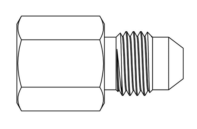 SAE 37 Degree Flare Adapter CFJ4 - Precision Metal Orifice - Image 2
