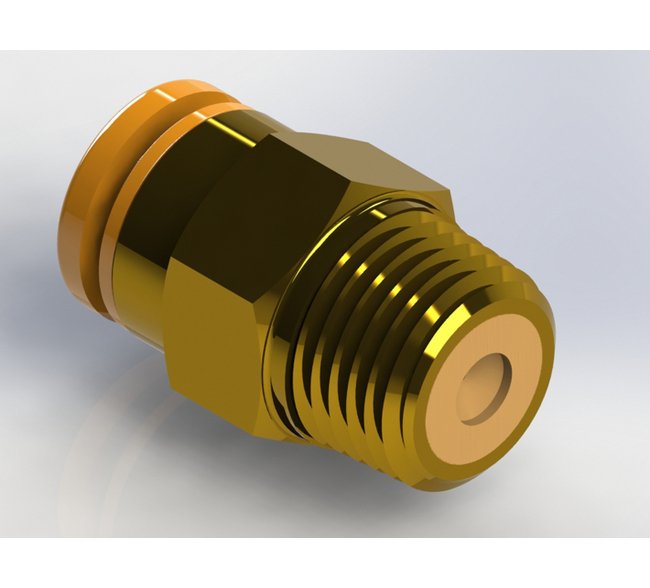 Precision Metal Orifices - Push-On Tube Adapters, 1/8" NPT x Tube - Image 1