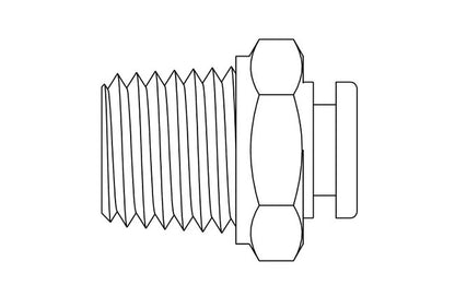 Precision Metal Orifices - Push-On Tube Adapters, 1/4" NPT x Tube - Image 2