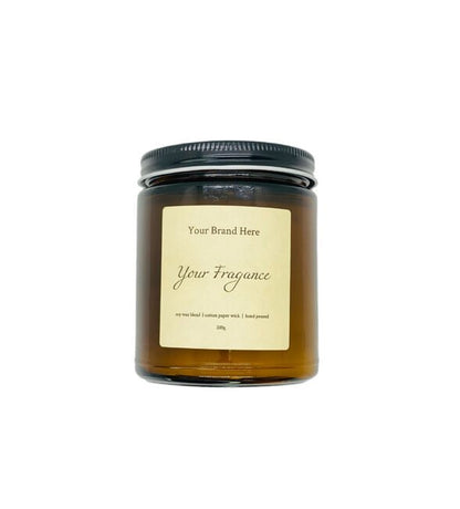9 oz Amber Private Label Candle with Lid - Image 1