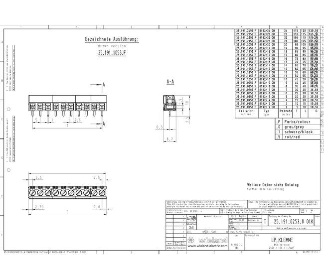 Wieland 8192/4 OB 4-Pole PCB Terminal Block - Image 2