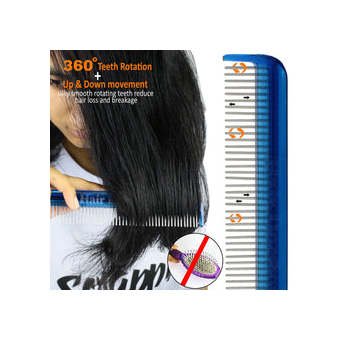 Hair Doctor 4 Inch Mini Comb with Rotating Teeth - Image 4