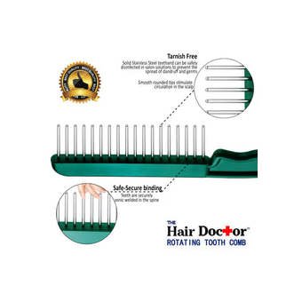 Hair Doctor Extra-Long & Wide Tooth Rotating Comb - Image 5