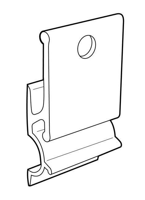 White Shelf Extender Clip with Adhesive - Image 2