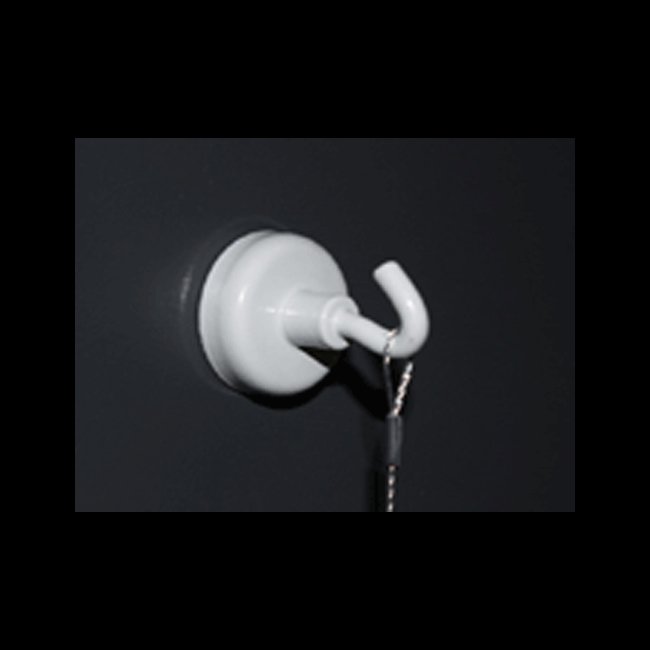 White Magnetic Hook with 1-1/4" Base, 14 lb Capacity - Image 2