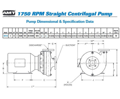 30 HP TEFC Cast Iron Centrifugal Pump - 4" x 6" - Image 4