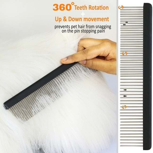UntanglerÂ® Professional Groomer II Comb - Extra-Long Rotating Teeth - Image 3