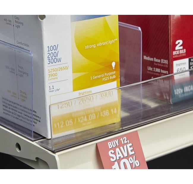 Clear PVC Magnetic Shelf End Cap, 1-1/2" x 12" - Image 2
