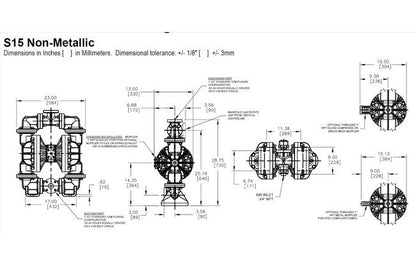 PVDF Top Discharge Ball Valve Diaphragm Pump - 1.5" - Image 2