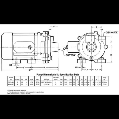 AMT 4861-97 Bronze Marine Centrifugal Pump, 12V DC - Image 2