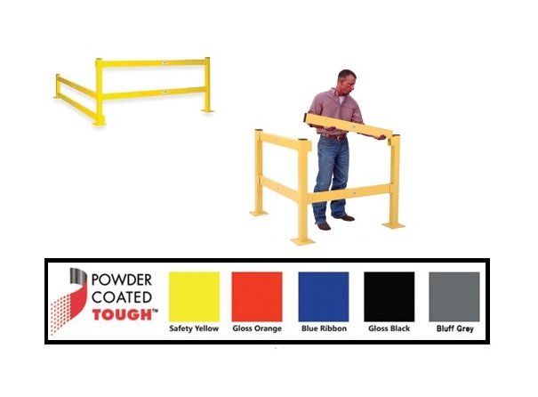 20 Inch Rail Height End Post Safety Yellow Modular Protective Barrier - Bluff™ - Image 1