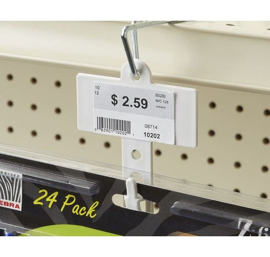 White Two-Way Merchandising Strip With Header - 31-1/8" - Image 1