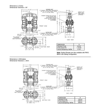 Sandpiper U1F Metallic Level 1 Ball Valve Diaphragm Pump - Image 2