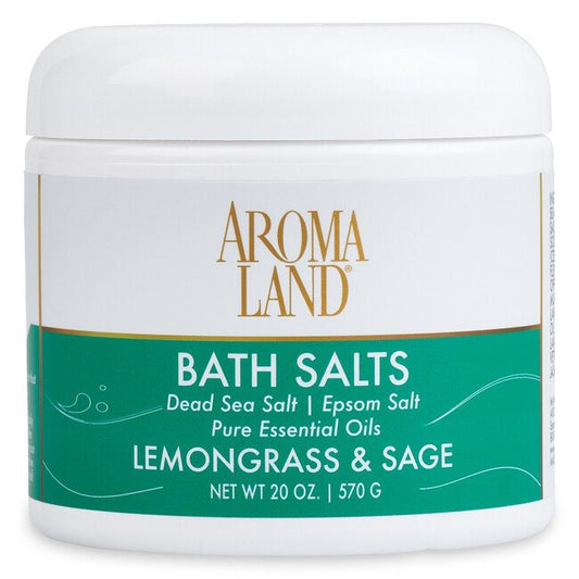 Aromaland Lemongrass and Sage Bath Salt, 20 oz - Image 1