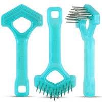 UntanglerÂ® Extra-Long Tooth V-Shaped Mini Rake with Double Row Rotating Teeth