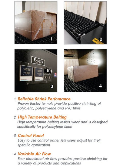Eastey Professional Series Bundling Shrink Tunnel - 24" Chamber Width, 16" Chamber Height - Image 2