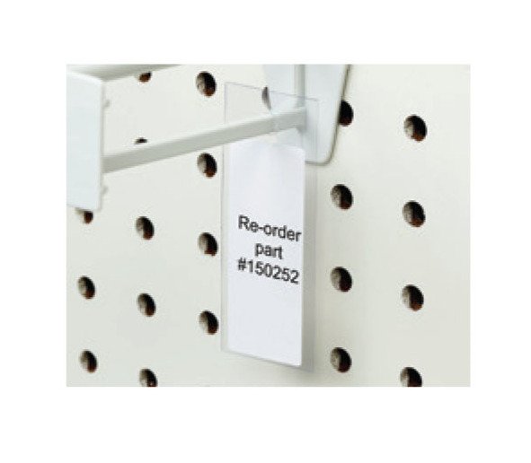 Clear Adhesive Re-Order Hanging Label Holder - Image 1
