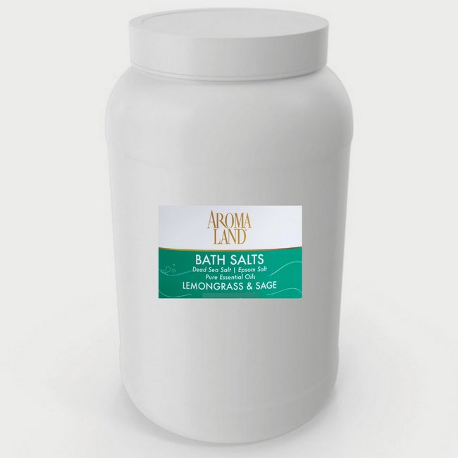 AromalandÂ® Lemongrass and Sage Bath Salt - 1 Gallon Size - Image 1