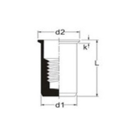 P-Series M6 Thread Countersunk Head Rivet Nut, 20.5mm - Image 2