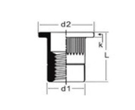 Ornit P-Series 11.0mm M4 Thread Open End Rivet Nut with Serration - Image 2