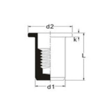 20.0mm M6 Thread Open End Cylindrical Rivet Nut - Image 2