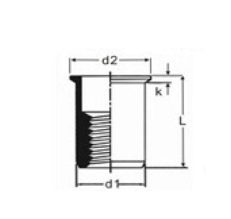 12.0mm L M5 Open End CSK Rivet Nut - Image 2