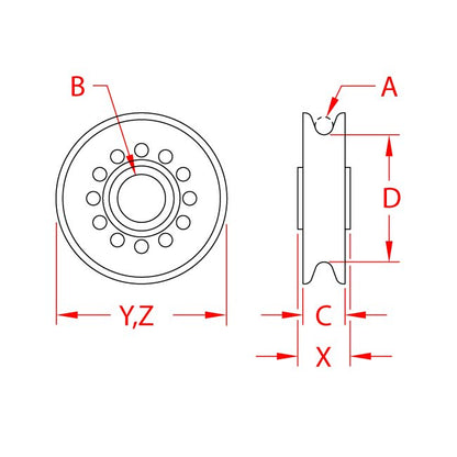 PullPro™ LoLoad 316 Stainless Steel/Bronze Wire Sheave Bushing - Small Diameter - Image 2
