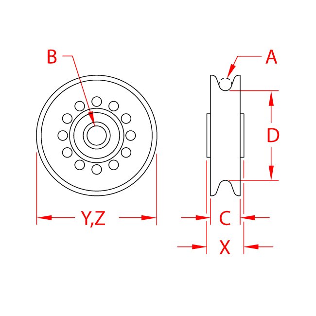 PullPro™ LoLoad 316 Stainless Steel Wire Rope Sheave Bearing - Image 2
